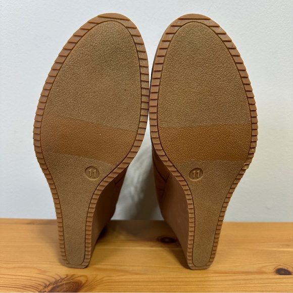 Merona | Tan Faux Suede Wedge Ankle Booties | Lace-Up | Size 11 - Picture 5 of 8